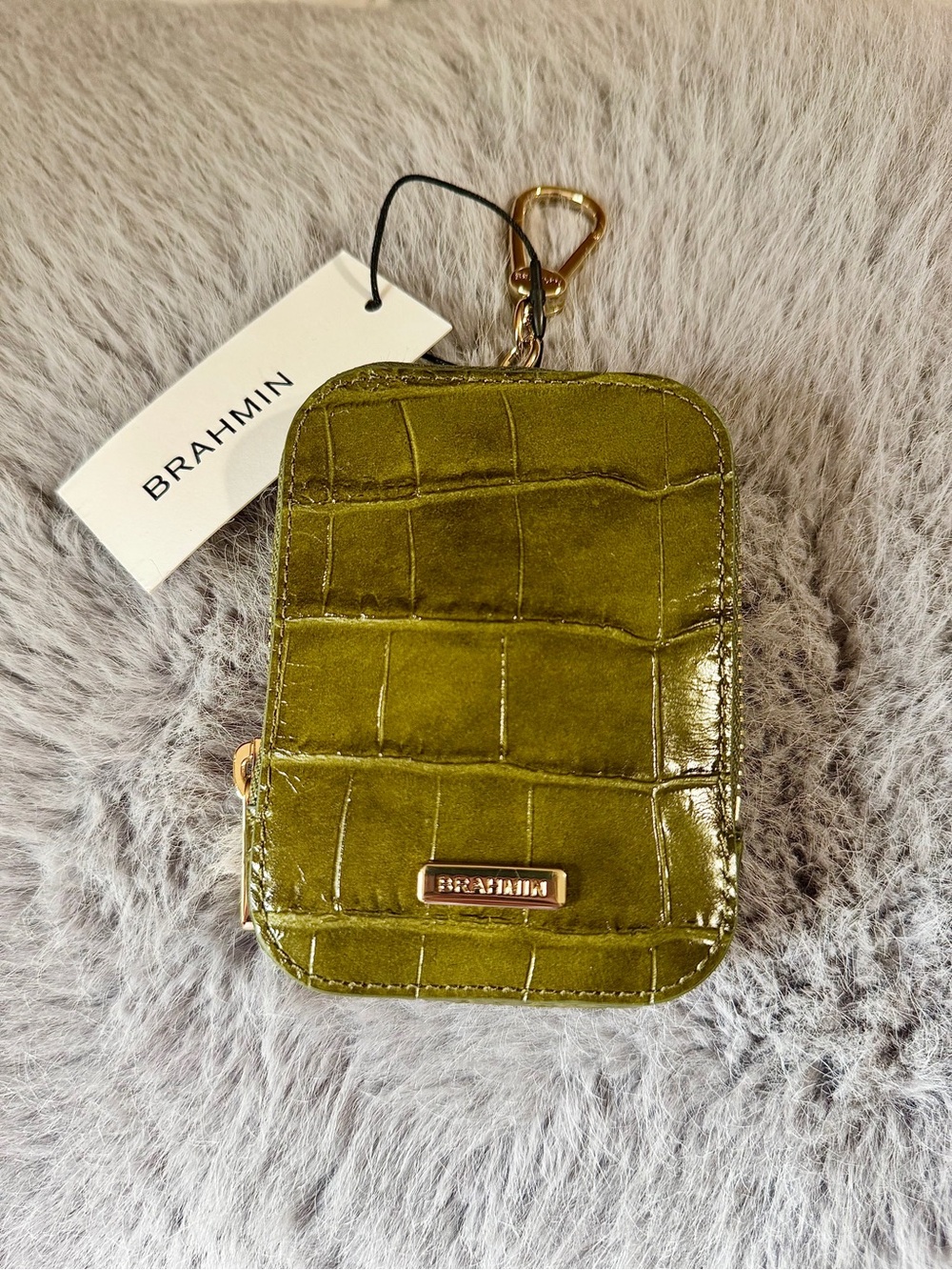 Brahmin Green Katelynn Mini Leather Coin Purse New